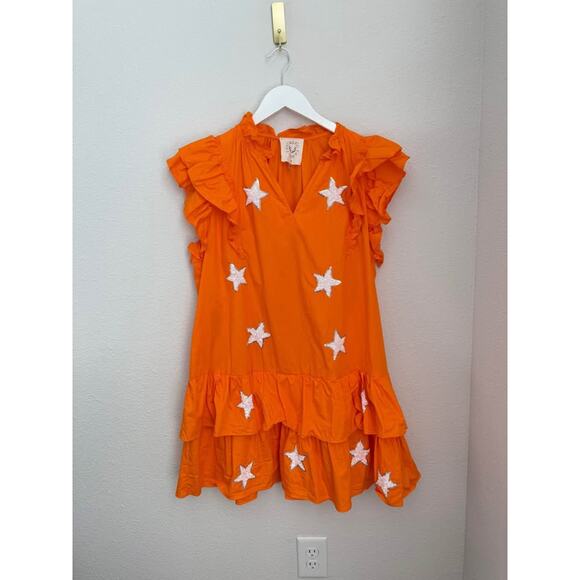 Fantastic Fawn Women’s Star Sequin Collegiate Tailgate‎ Mini Dress Sz M - Picture 2 of 9